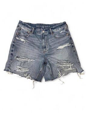American Eagle Outfitters Y2K Distressed Denim Shorts Grunge Fairy Blue Size 12
